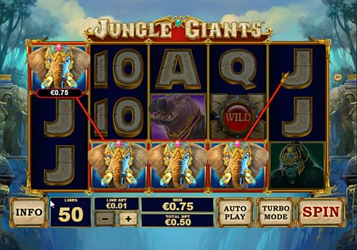 Автомат Jungle Giants - выигрышная комбинация символов Выигрышная комбинация символов в автомате Jungle Giants