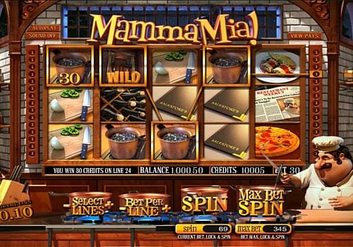 Автомат Mamma Mia - выигрышная комбинация символов Выигрышная комбинация символов в автомате Mamma Mia