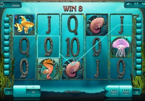 Автомат Undine’s Deep - выигрышная комбинация на линии Выигрышная комбинация на линии в автомате Undine’s Deep