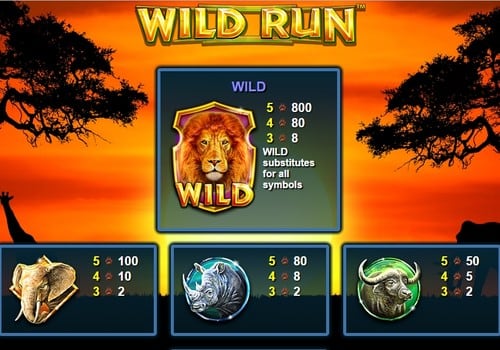 Автомат Wild Run - символы и коэффициенты Символы и коэффициенты в автомате Wild Run