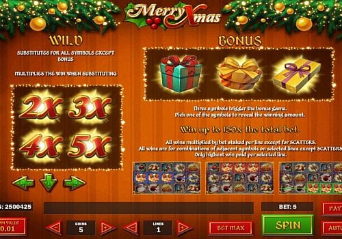 Игра Merry Xmas - выплаты за Wild Выплаты за Wild в игре Merry Xmas