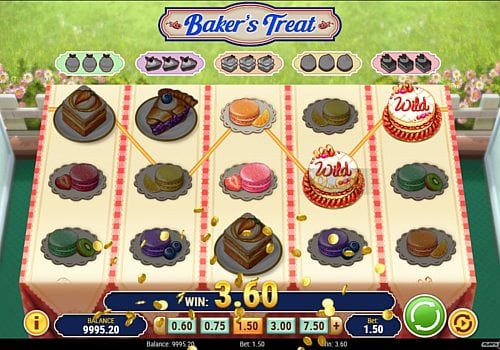 Игровой автомат Baker's Treat - призовая комбинация на линии Призовая комбинация на линии в игровом автомате