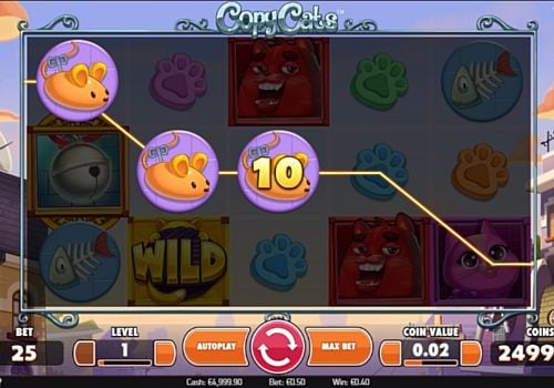 Игровой автомат Copy Cats - призовая комбинация символов Призовая комбинация символов в игровом Copy Cats