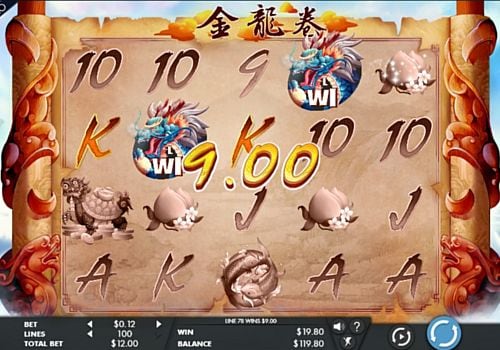 Игровой автомат Dragons Scroll - призовая комбинация символов Призовая комбинация символов в игровом автомате Dragons Scroll