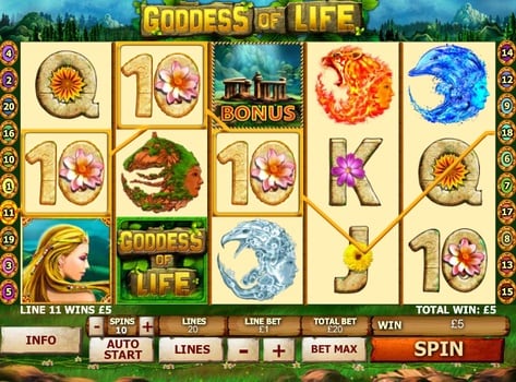 Игровой автомат Goddess of Life - призовая комбинация Призовая комбинация в игровом автомате Goddess of Life