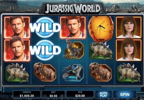 Игровой автомат Jurassic World - призовая комбинация символов Призовая комбинация символов в игровом автомате Jurassic World