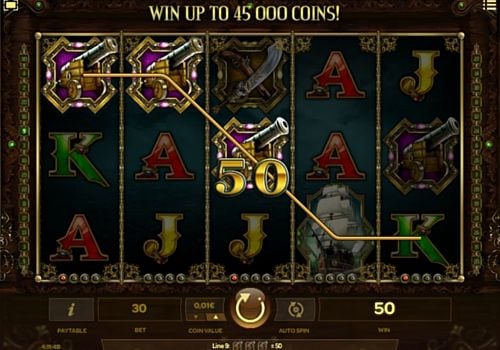 Игровой автомат Skulls of Legend - призовая комбинация на линии Призовая комбинация на линии в игровом автомате Skulls of Legend