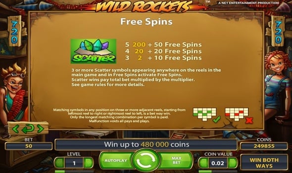 Игровой автомат Wild Rockets - фриспины Фриспины в игровом автомате Wild Rockets