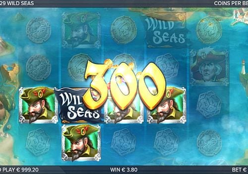 Игровой автомат Wild Seas - призовая комбинация с диким знаком Призовая комбинация с дикими знаком в игровом автомате Wild Seas