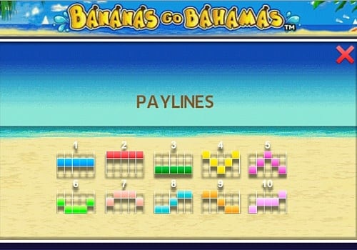 Онлйн слот Bananas go Bahamas - линии выплат Линии выплат в онлайн слоте Bananas go Bahamas
