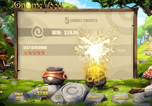 Онлайн слот Gnome Wood - риск-игра Риск игра в онлайн слоте Gnome Wood