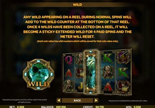Онлайн слот Skulls of Legend - описание Wild Описание Wild в онлайн слоте Skulls of Legend