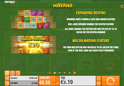 Слот Mayana - правила фриспинов Правила фриспинов в слоте Mayana